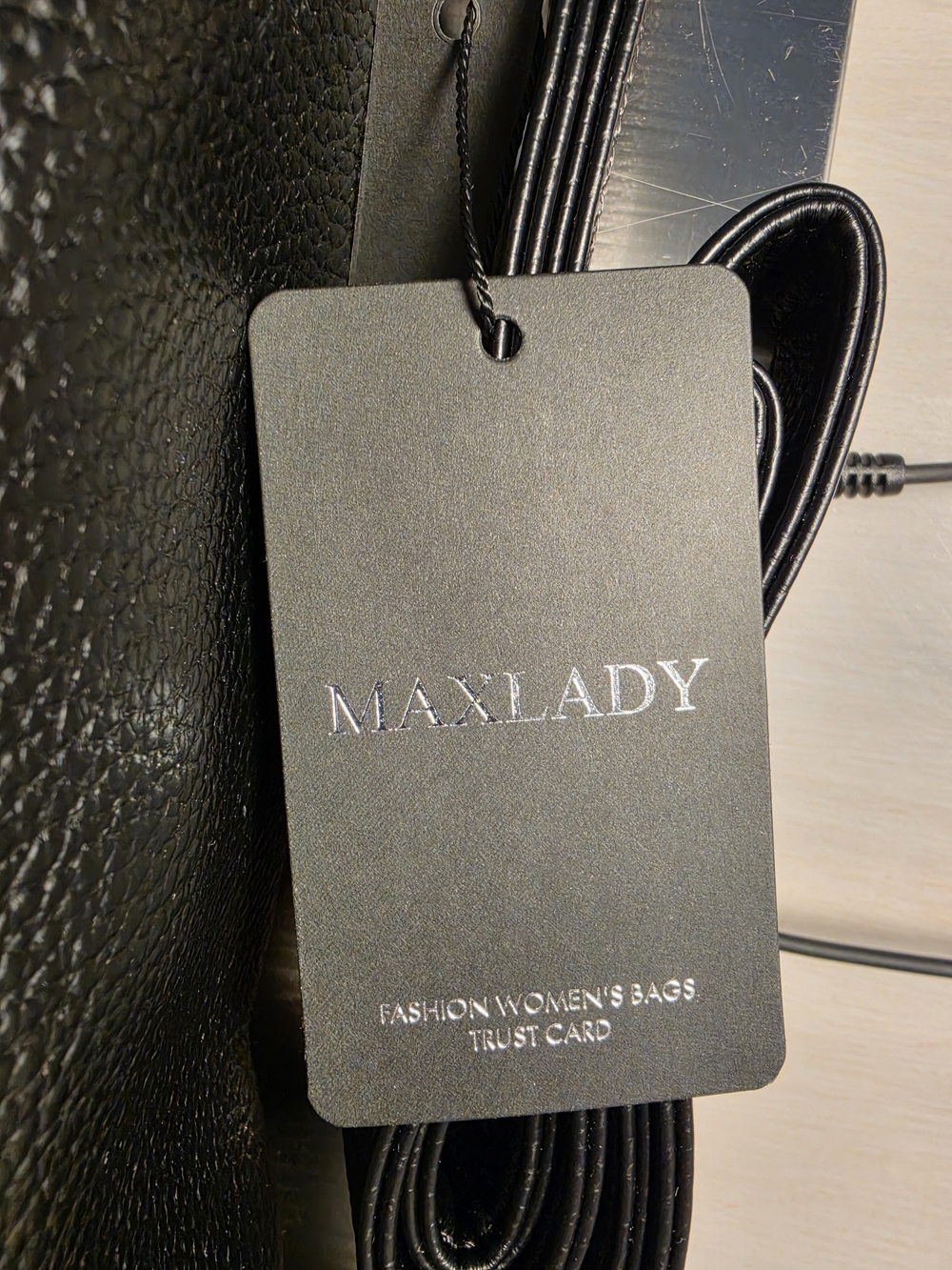 Black Pebbled Leather Shoulder Bag - Picture 3 of 5